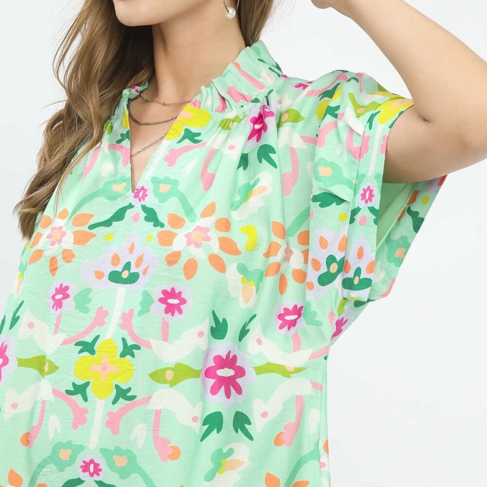 Umgee Abstract Floral Shift Dress‎ - Picture 5 of 6